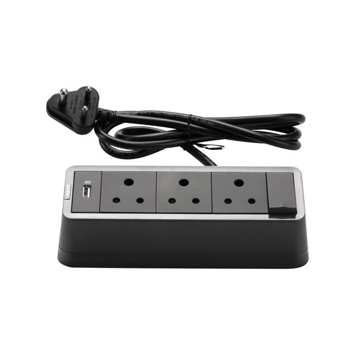 8 Module, Desktop Power Center, 6A Socket, 1500 USB, Chic Grey