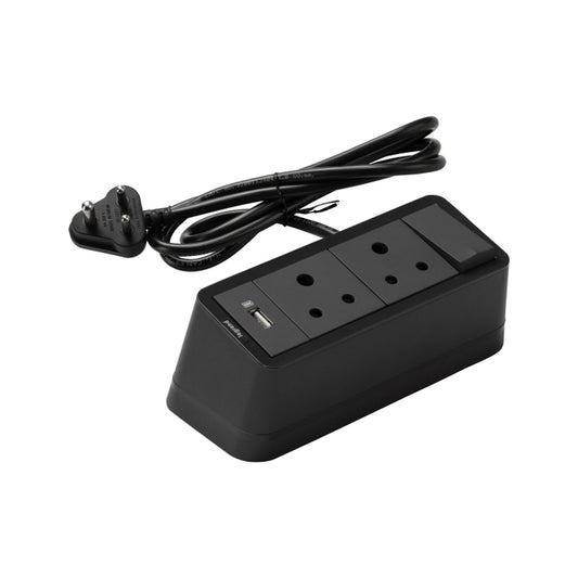 6 Module, Desktop Power Center, 6A Socket, 1500mA USB, Chic Grey