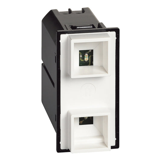 127/230V-Lampholder with Green/Red two built-in LEDS-1 Module